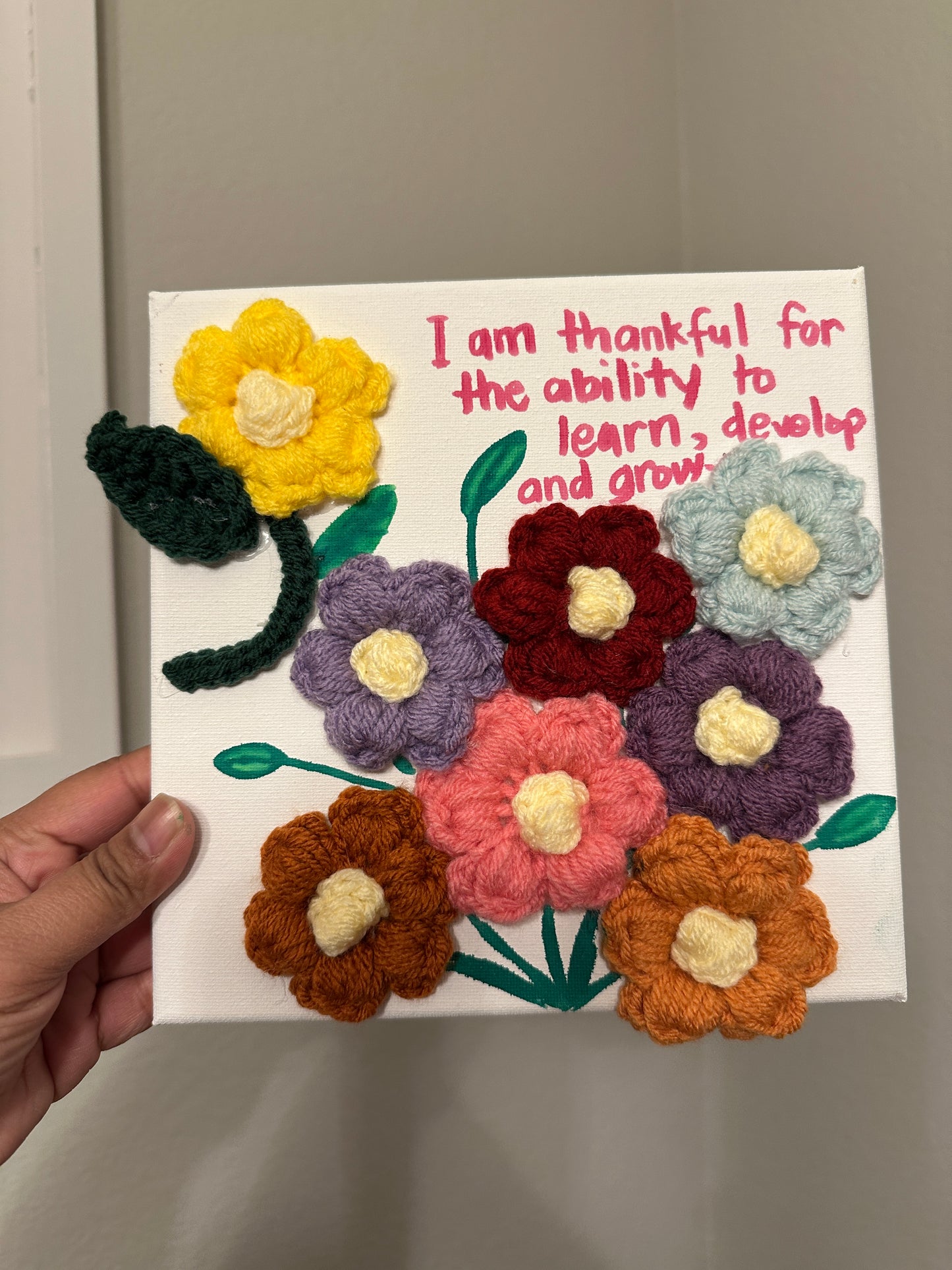 Floral Crochet on Canvas